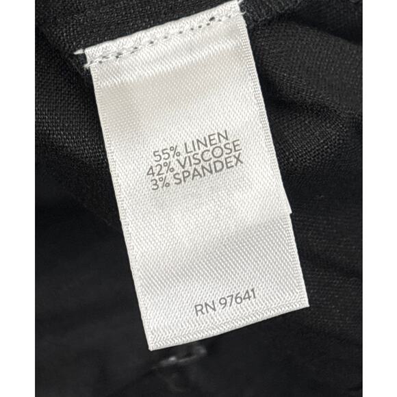 J.Jill Women’s Small Black Linen Blend Flat Front Zip Button Ankle Pants NEW - Picture 7 of 9